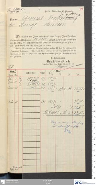 An archival document representing a Bank Statement of 2 page(s)