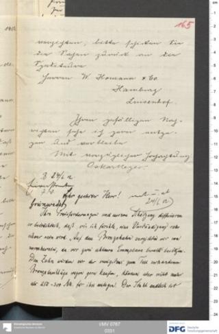 An archival document representing a Correspondence of 2 page(s)