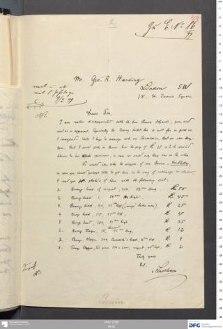 An archival document representing a Correspondence of 1 page(s)