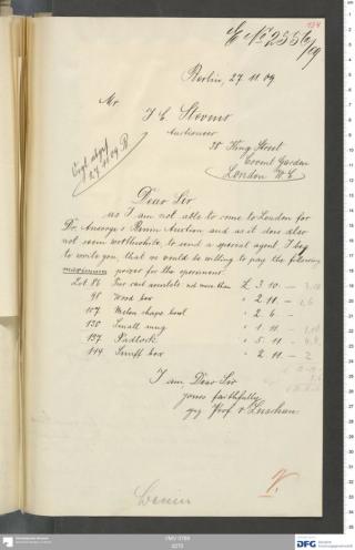 An archival document representing a Correspondence of 1 page(s)