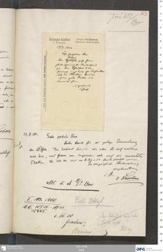 An archival document representing a Correspondence of 1 page(s)