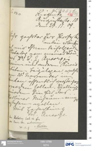 An archival document representing a Correspondence of 2 page(s)