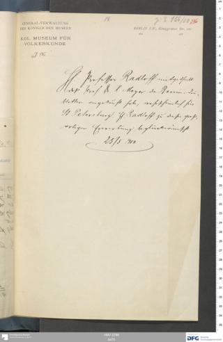 An archival document representing a Correspondence of 2 page(s)