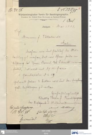 An archival document representing a Correspondence of 2 page(s)