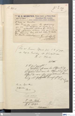 An archival document representing a Correspondence of 2 page(s)