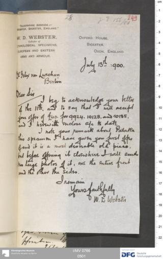An archival document representing a Correspondence of 2 page(s)