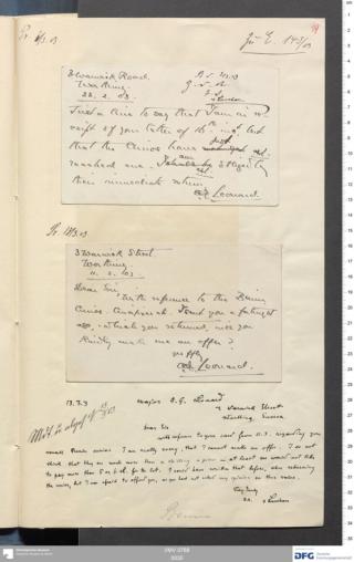 An archival document representing a Correspondence of 2 page(s)