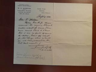 An archival document representing a Correspondence of 1 page(s)