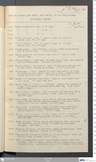 An archival document representing a Inventories of 18 page(s)
