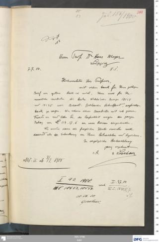 An archival document representing a Correspondence of 2 page(s)