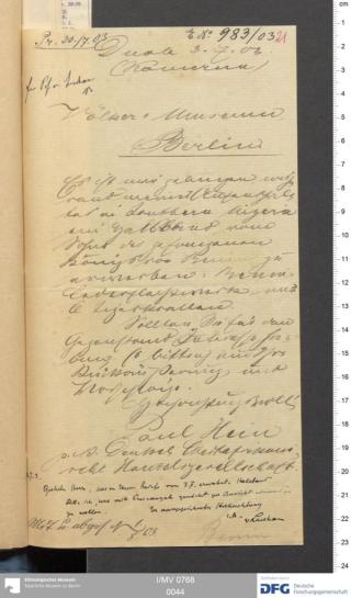 An archival document representing a Correspondence of 2 page(s)