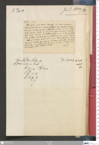 An archival document representing a Correspondence of 1 page(s)