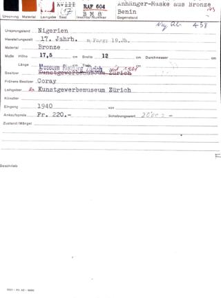 An archival document representing a Catalogue Cards of 1 page(s)