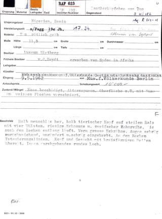 An archival document representing a Catalogue Cards of 1 page(s)