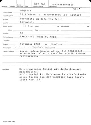 An archival document representing a Catalogue Cards of 1 page(s)