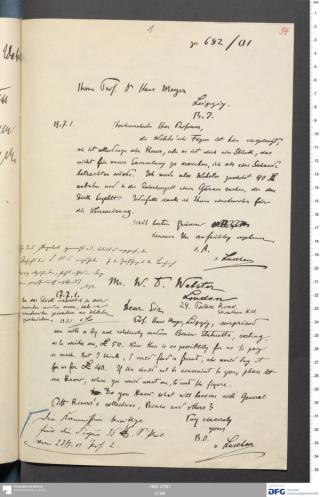 An archival document representing a Correspondence of 2 page(s)