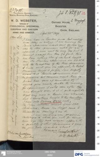 An archival document representing a Correspondence of 2 page(s)