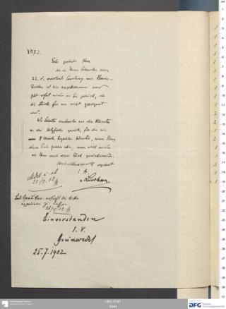 An archival document representing a Correspondence of 1 page(s)