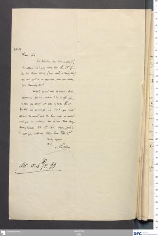 An archival document representing a Correspondence of 1 page(s)