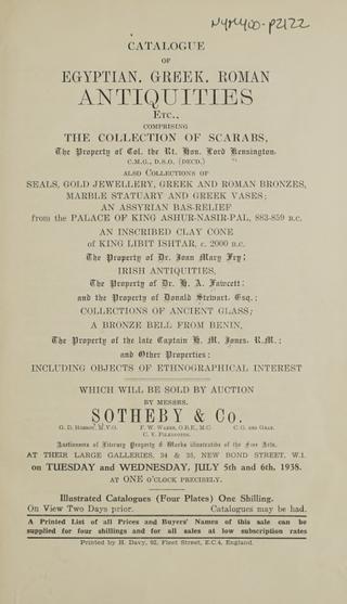 An archival document representing a Auction Catalog of 52 page(s)